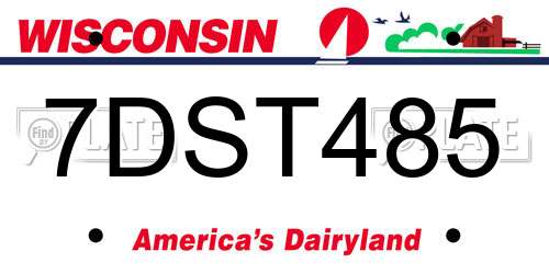 7DST485 Wisconsin License Plate