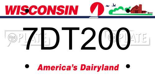 7DT200 Wisconsin License Plate