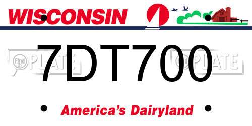 7DT700 Wisconsin License Plate