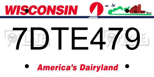 7DTE479 Wisconsin License Plate