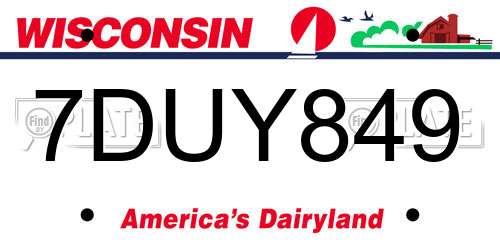 7DUY849 Wisconsin License Plate