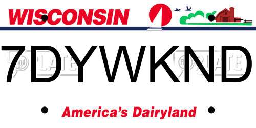 7DYWKND Wisconsin License Plate