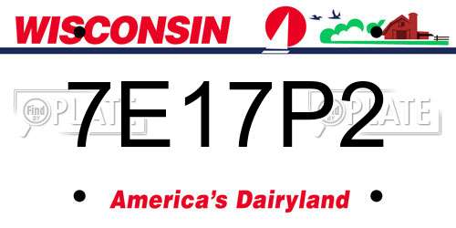 7E17P2 Wisconsin License Plate