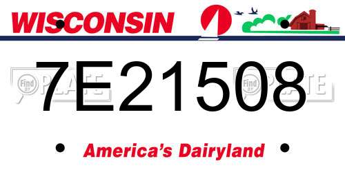 7E21508 Wisconsin License Plate