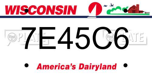 7E45C6 Wisconsin License Plate