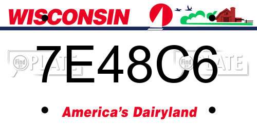 7E48C6 Wisconsin License Plate