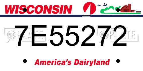 7E55272 Wisconsin License Plate