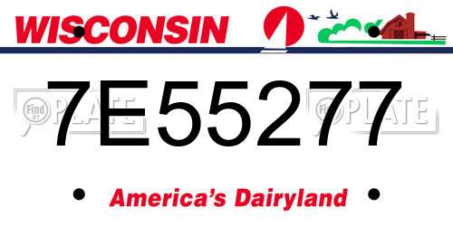 7E55277 Wisconsin License Plate
