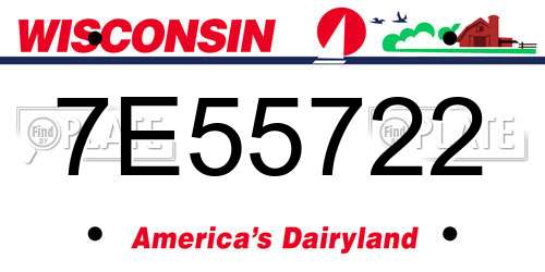 7E55722 Wisconsin License Plate