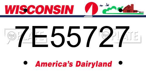 7E55727 Wisconsin License Plate