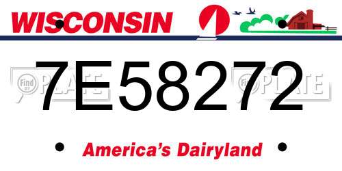 7E58272 Wisconsin License Plate
