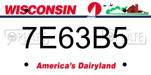7E63B5 Wisconsin License Plate