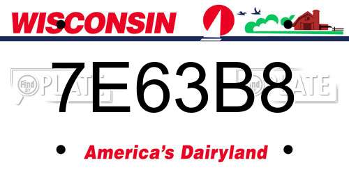 7E63B8 Wisconsin License Plate
