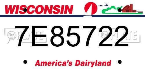 7E85722 Wisconsin License Plate