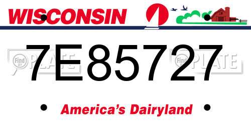 7E85727 Wisconsin License Plate