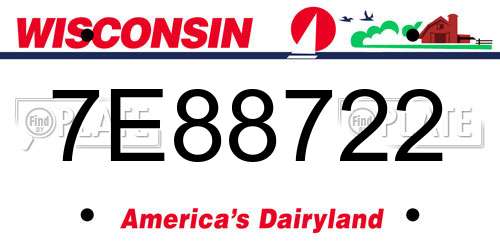 7E88722 Wisconsin License Plate
