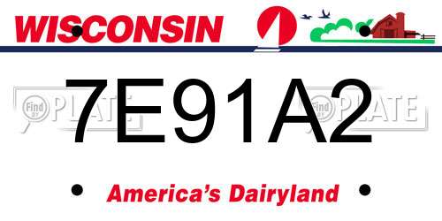 7E91A2 Wisconsin License Plate
