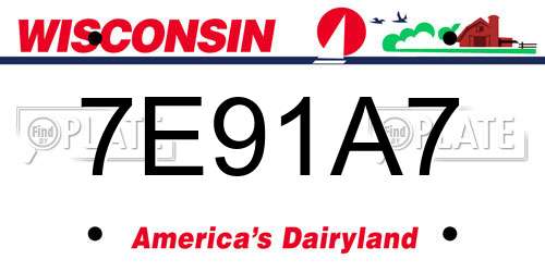 7E91A7 Wisconsin License Plate