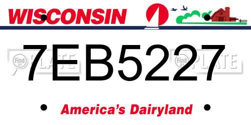 7EB5227 Wisconsin License Plate