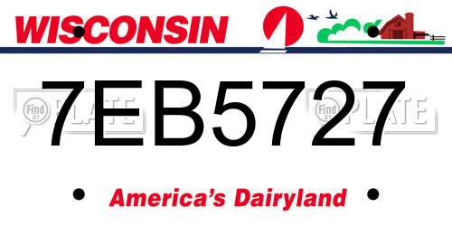 7EB5727 Wisconsin License Plate