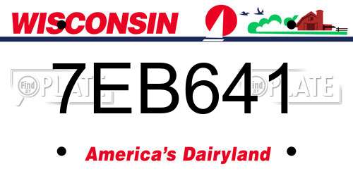 7EB641 Wisconsin License Plate