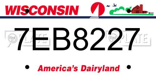 7EB8227 Wisconsin License Plate