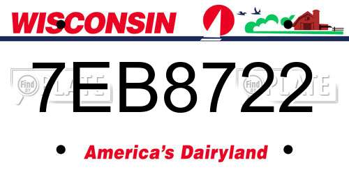 7EB8722 Wisconsin License Plate