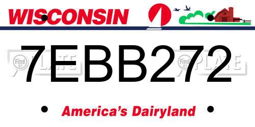 7EBB272 Wisconsin License Plate