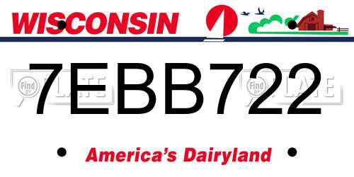7EBB722 Wisconsin License Plate