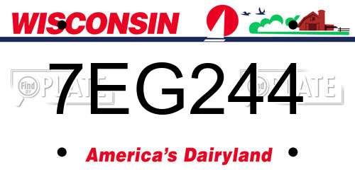 7EG244 Wisconsin License Plate