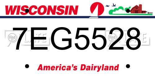 7EG5528 Wisconsin License Plate