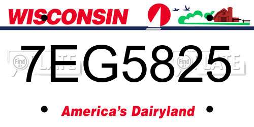 7EG5825 Wisconsin License Plate