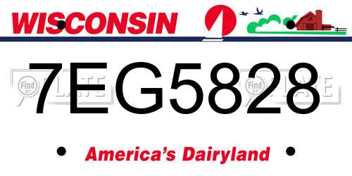 7EG5828 Wisconsin License Plate