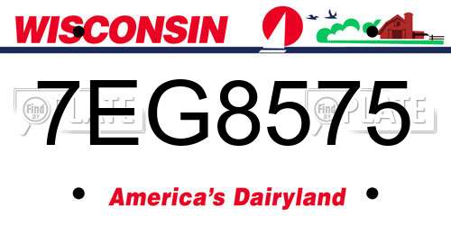 7EG8575 Wisconsin License Plate