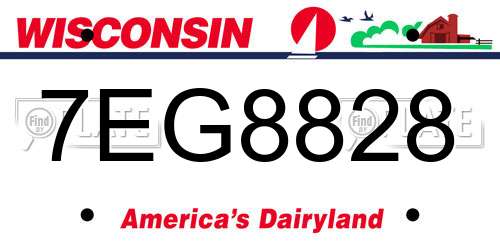 7EG8828 Wisconsin License Plate
