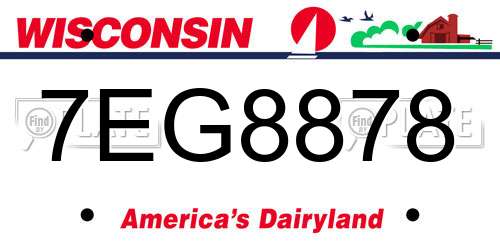7EG8878 Wisconsin License Plate