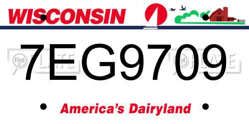 7EG9709 Wisconsin License Plate