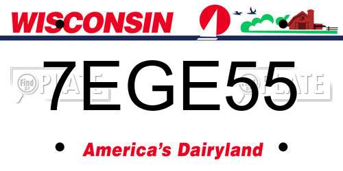 7EGE55 Wisconsin License Plate