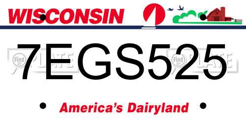 7EGS525 Wisconsin License Plate