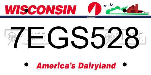 7EGS528 Wisconsin License Plate