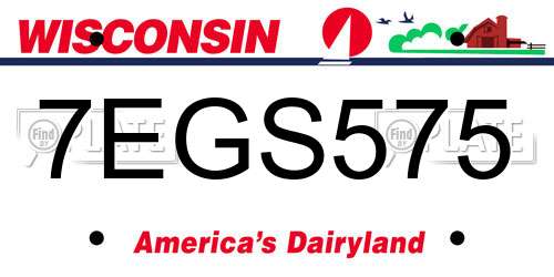 7EGS575 Wisconsin License Plate