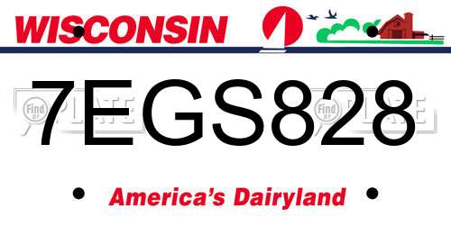7EGS828 Wisconsin License Plate