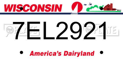 7EL2921 Wisconsin License Plate