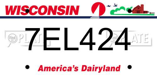 7EL424 Wisconsin License Plate