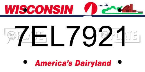 7EL7921 Wisconsin License Plate