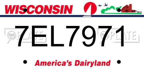 7EL7971 Wisconsin License Plate