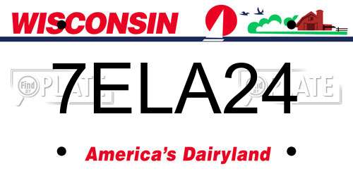 7ELA24 Wisconsin License Plate