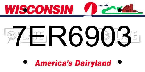 7ER6903 Wisconsin License Plate