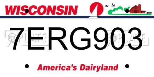 7ERG903 Wisconsin License Plate