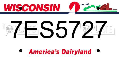 7ES5727 Wisconsin License Plate